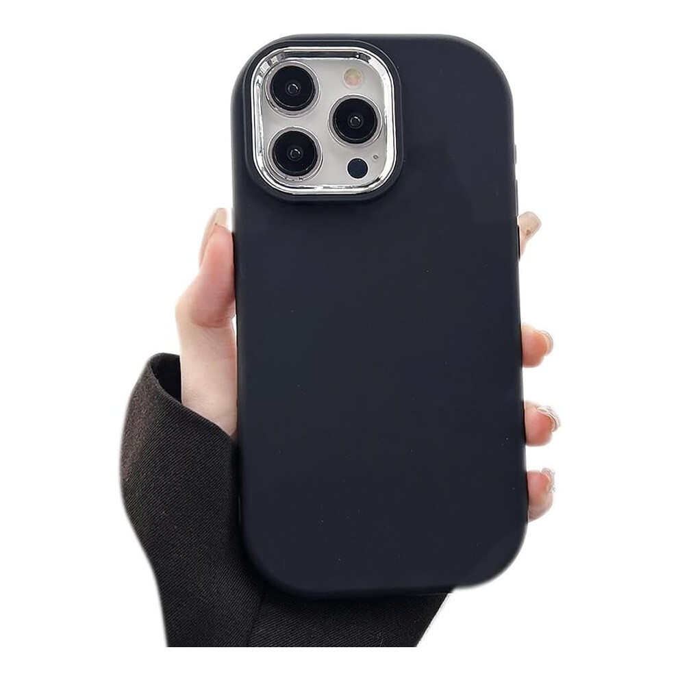 Cute Smooth Silicone Iphone 15 Pro Max Case With Electroplated Lens Protection & Shockproof Design (Black) Â Compatible With Iphone 15 Pro Max Black 9365509574027