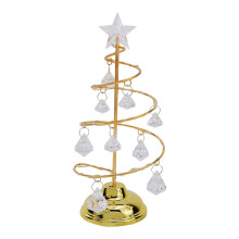 Pre-Lit Small LED Christmas Tree with Glass Lights – Tabletop Artificial Tree for Kitchen & Desk Decor