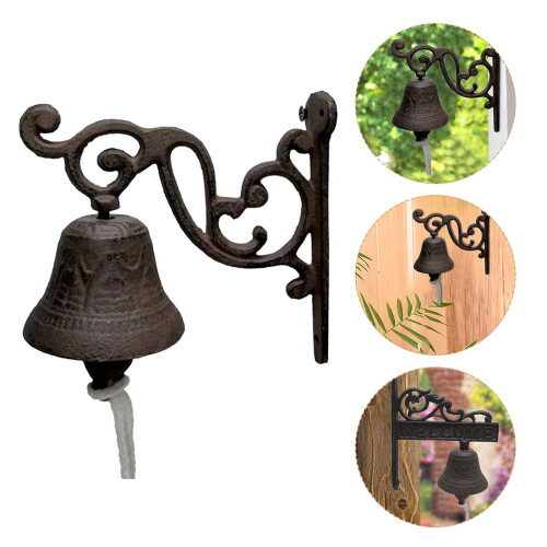 Rustic Iron Bird Door Bell Wall Mounted Antique Decor 2
