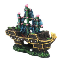 Akvarium Skipsvrakdekor Båtstatue Kreativt tilbehør Gjemmested Dyreutstyr