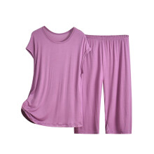 Dame Capri-pyjamassæt Sommertop med korte ærmer og capribukser Soft2Pajamas (lilla, Xxxxxl)