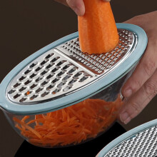 Multifunctional Julienne Peeler & Slicer with 3 Thickness Options, Stainless Steel Blade, Plastic Grater + Storage Box – Compatible with Home