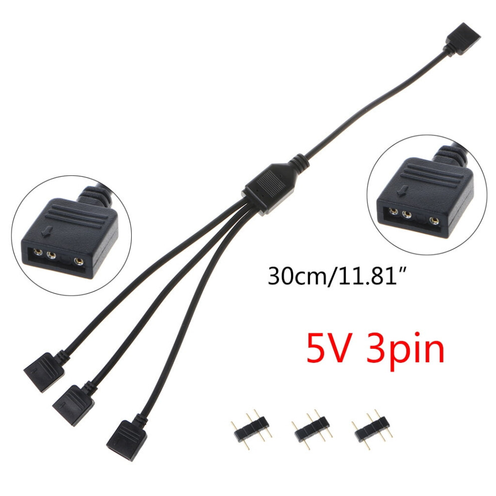 5V 3Pin Interface Transfer Extension Cable Rgb Splitter For A-Sus Msi Motherboard Aura Sync Hub 9365509599815