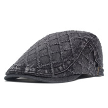 Damska męska czapka z daszkiem z denimu w kształcie rombu, gazeciarz, płaski beret, szpiczasty bluszcz, czapka golfowa z daszkiem, taksówkarz