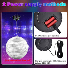 3X Luces de Motor de Bola de Discoteca Giratoria con Control Remoto, 18 LED para Rotador de Bola de Espejo de 12 16 20 24 Pulgadas (Bola No Incluida)