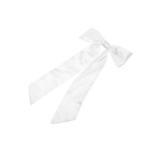 Satin Bow Ribbon Duckbill Hair Clips Hairdo Clip White 1 Pc