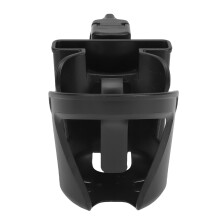 Multifunktioneller Kinderwagen-Becher- & Smartphonehalter 9,5 cm Schwarz 360 drehbar