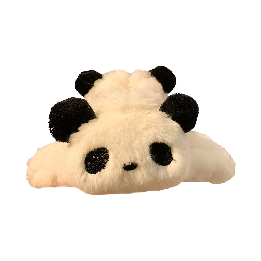Xinwanna Plush Panda Shape Hair Claw Strong Grip Back Head Hair Clip Cartoon Shark Girl Hair Claw Hair Accessories (Type A)