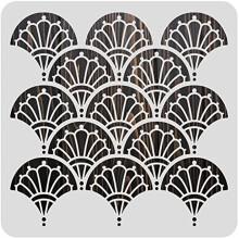 Plastic Art Deco Stencil 12x12 inch Geometric Floral