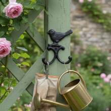 AuroraX Rust Resistant Door Hooks for Hanging,Small Decorative Removable Black Key Hooks for Patio Outdoor Garden