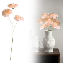 3 Roses Home Wedding Hall Decoration Photography Props Artificial Flowers(Ivory)