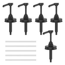 5Pcs Glass Jar Syrup Dispenser Pump Lid Stainless Steel Honey Sauce Dispenser Pump Lid Easy Install for 16 OZ Regular Mouth