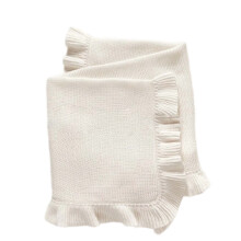 Custom Hand-Embroidered Chunky Knit Throw Blanket, 30x37in, Personalized Soft Gift for Boy/Girl – White