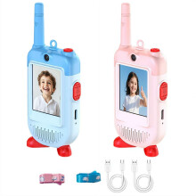 2 Pack Kids Video Walkie Talkies with 2-Inch Screen, Rechargeable Long Range 150m Radios Toys for Christmas Birthday Gift