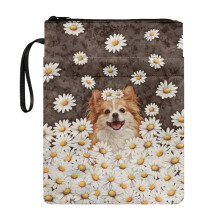 Bolsa para Bíblia Chihuahua Daisy Field (1 unidade) - Capa para Livros em Poliéster - 8,66 x 11,42 - Fácil de Transportar - Com Zíper - Presente