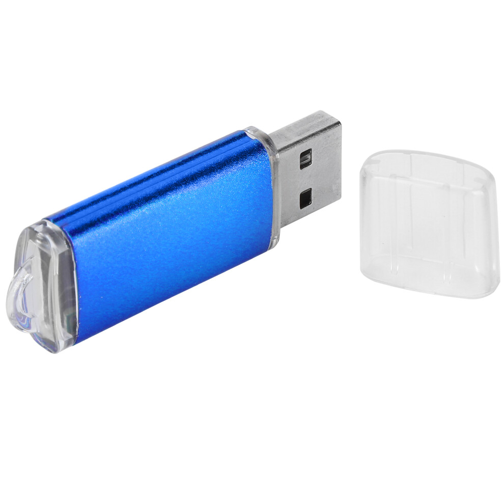 8Gb Usb Flash Drive With Transparent Cover, Aluminum Alloy Storage Stick Blue 5071391664916