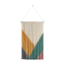 A Hand Woven Bohemian Tapestry With Lace Fringe Upholstery Suitable For Living Room Office Home Decor Wall Decoration