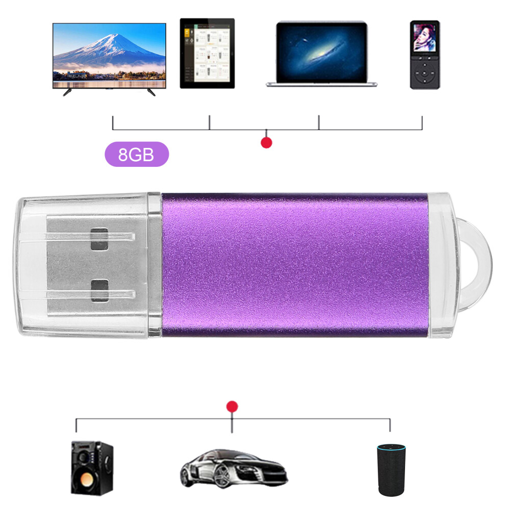8Gb Transparent Aluminum Usb Flash Drive With Led Indicator Purple 3051391664927