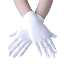 Winter Gloves for Women – Solid Color, Stretchy, Fingerless, Ceremonial & Work Use, White – Compatible with Cold Weather
