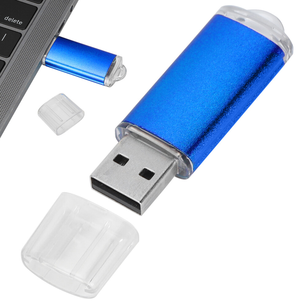 128Gb Aluminum Usb 2.0 Flash Drive With Transparent Cover Blue 8411391664894