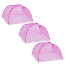 Set da 3 pezzi: grande copertura a cupola in rete per ombrellone, rete da picnic rossa per cibo, tenda per cucina/sala da pranzo, eventi all'aperto
