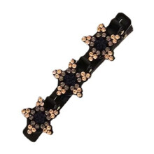 Braided Rhinestone Hair Clips with Sparkling Crystals for Women and Girls, Double Layer Design, 1-Pack Shiny Hair Accessories