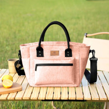 Lancheira térmica unissex, bolsa térmica para almoço, bolsas Bento com costura, tecido Oxford, rosa.