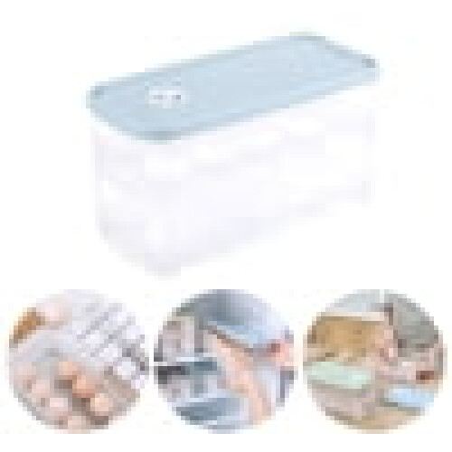 Kitchen Egg Holder | Fridge Organizer with Lid & Handles | Double Layer Refrigerator Storage Container | 20 Egg Tray 2