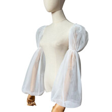 Dames afneembare armbedekking met nepmouwen, oversized tule, decoratieve doorschijnende details.