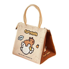 Draagbare lunchtas, lunchtas met cartoon capibara-print, geïsoleerde koeltas