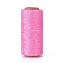 3 Roll 0.8mm Flat Waxed Polyester Micro Macrame Cord Waxed Sewing Threads String-Pearl Pink