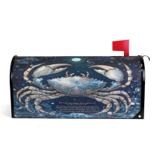 Mailbox Cover Magnetic Crab at Night Mailbox Wrap Large Size 25.5x21 Inch