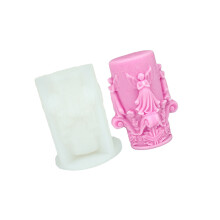 Angel Embossed Cylinder Silicone Candle Mould For Resin Casting