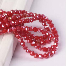 200pcs 4mm Round Ball 32 Facets Crystal Glass Loose Spacer Beads Lot Wholesale-Porcelain Red AB