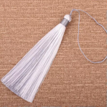 12cm Exquisite two-tone Tassel Hanfu Hanging Pendant Fan Tassel Sachet Ornament-10# Gray