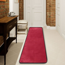 Rose Red Solid Hallway Runner Rug Non-Slip 2 ft x 6 ft