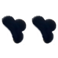 2Pcs Large Size Faux Furs Hair Clip For Long Hair-Black 1