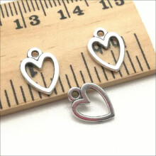 12/50/100X Mini Heart Antique Silver Charms Pendants for Jewelry Making 11*8mm-12pcs