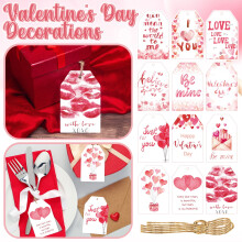 Valentine's Day Gift Props Set Heart Tags and Twine Ropes