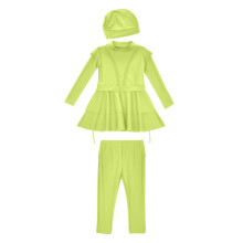 Kids Swimsuits Girls Baby Modest Swimwear Long Sleeve Swim Top Pants Hijab 3PCS Bathing Suit Rash Guard Yellow 2-3 Years