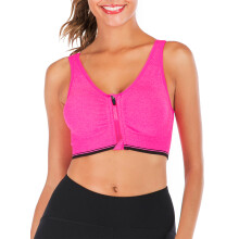 LELINTA Women's Seamless Solid Sports Bra Racerback Padded Stretch Fitness Tops Workout Zipper Yoga Bras
