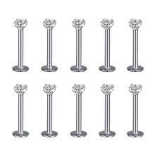 10Pcs/Set Lip Labret Rings Piercing Zircon Monroe Medusa Piercing Helix Conch Cartilage Piercing Earrings