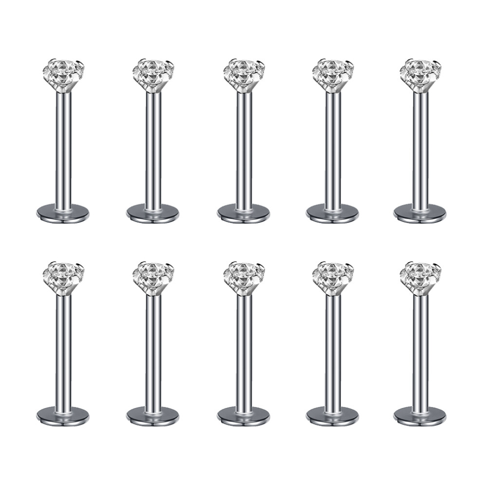 10Pcs/Set Lip Labret Rings Piercing Zircon Monroe Medusa Piercing Helix Conch Cartilage Piercing Earrings