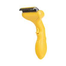 Pet Grooming Brush, 2026 Self-Cleaning Metal Comb for Cats & Dogs, Detangles & Demats Long/Matted Fur, One-Click Loose Hair Removal (Yellow)
