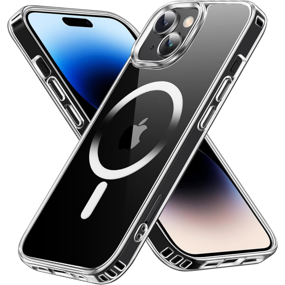 Clear Magnetic Case For Compatible With Iphone 15 Plus Â Slim, Shockproof, -Resistant, Crystal Transparent Yellow 9448483591218