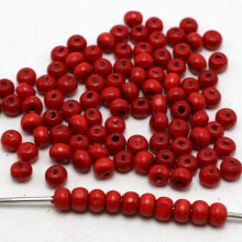 500 Round Wood Beads 6mm Wooden Spacer Beads Jewelry Making Color Choice-Red