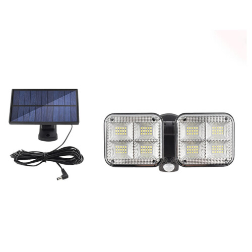 Solar Wall Light with Motion Sensor, Remote Control, 16W 300LM, Fast Charging, Easy Install for Yard/Garden/Pathway