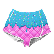 Sommershorts for småbarn, 3D-trykk, elastisk midje, komfortable, avslappede shorts for hverdagsbruk, ferie, moteriktig, 5-6 år