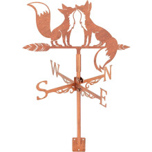 Fox Weather Vane Animal Metal Weathervane Copper Red Wind Vanes Weathercock Decorative Wind Direction Vanes Signs