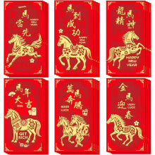 Envelopes vermelhos para o Ano Novo Chinês de 2026 – 24 unidades para festas e presentes do Ano Novo Lunar, compatíveis com os costumes